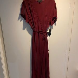 New never-worn Burgundy wrap dress